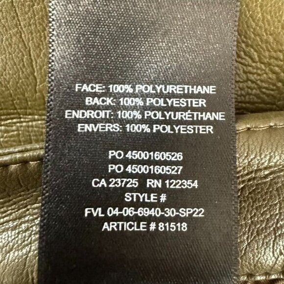 Aritzia Wilfred Melina Bough Green High-waisted Vegan Leather Pants Plus Size 16 - Picture 9 of 10